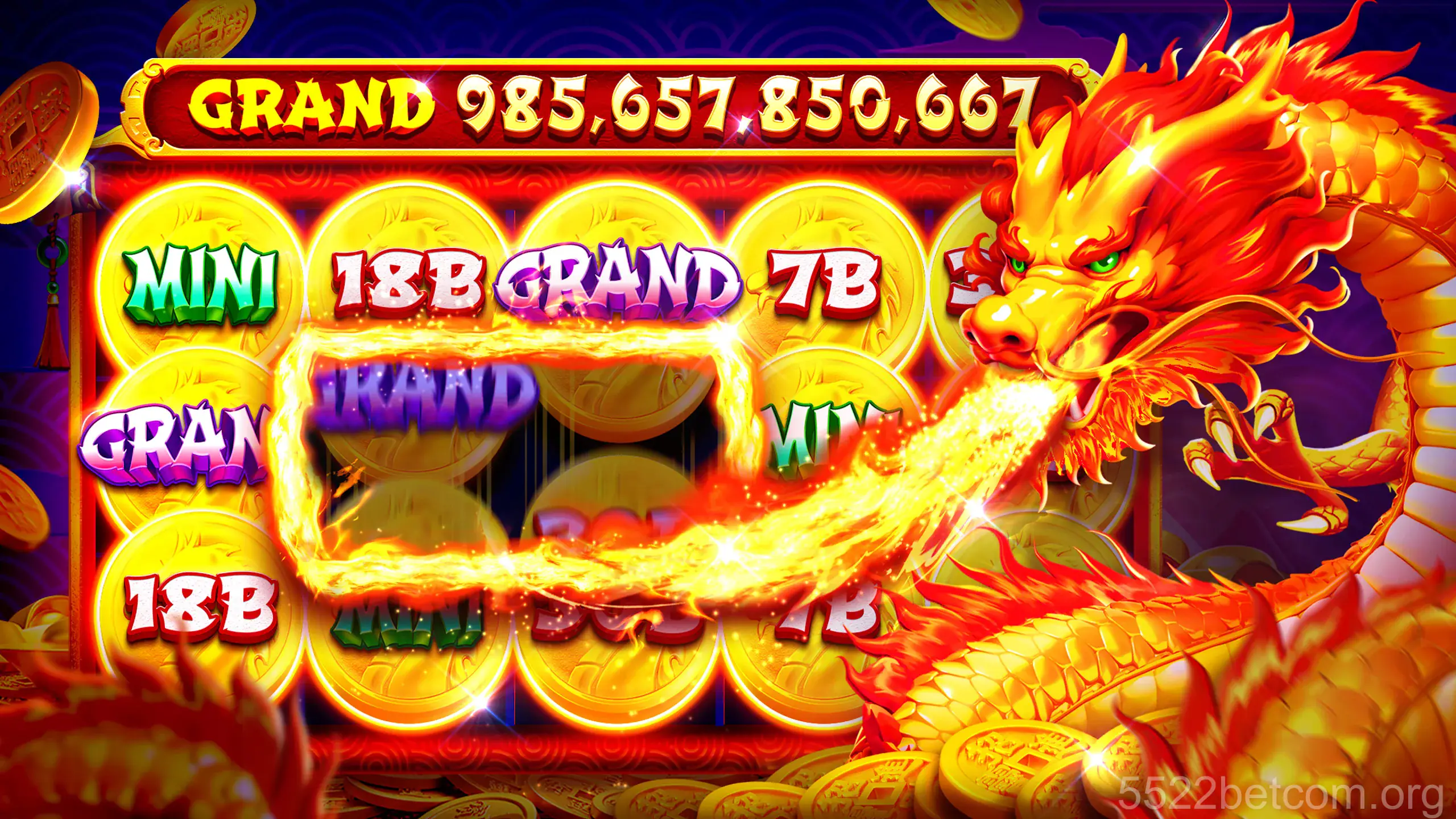 Tela inicial do app 522 bet